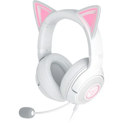 Headset Gamer Razer Kraken Kitty V2, Chroma RGB, Conexão USB, Branco - RZ04-04730600-R3U1