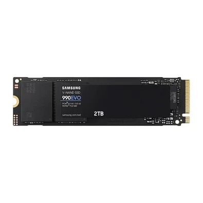 SSD Samsung 990 EVO, 2TB, M.2 2280, PCIe 4.0 x4, NVMe, Leitura: 5000 MB/s, Gravação: 4200 MB/s - MZ-V9E2T0B/AM