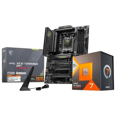 Processador AMD Ryzen 7 7800X3D + Placa-Mãe MSI MAG X870 Tomahawk WiFi