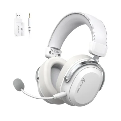 Headset Gamer Sem Fio Attack Shark L30 Pro, Bluetooth, Som Surround, Branco e Prata - L30PRO