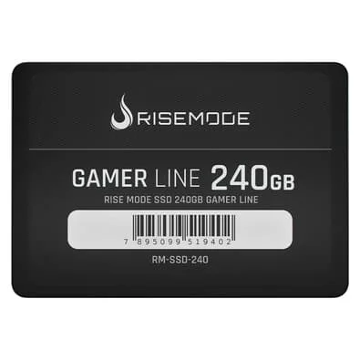 SSD Rise Mode Gamer Line, 240GB, 2.5", SATA III, Leitura: 530 MB/s, Gravação: 520 MB/s, Preto - RM-SSD-240