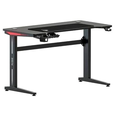 Mesa Gamer RGB Rise Mode, Desk 07, Suporte para Copos, Suporte para Headset, Preto - RM-TB-07-BK