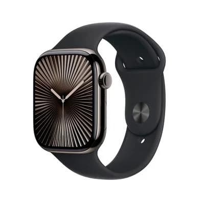 Apple Watch Series 10 GPS + Cellular, Caixa Ardósia de Titânio de 46 mm, Pulseira Esportiva Preta, Tamanho M/G - MWYE3AM/A