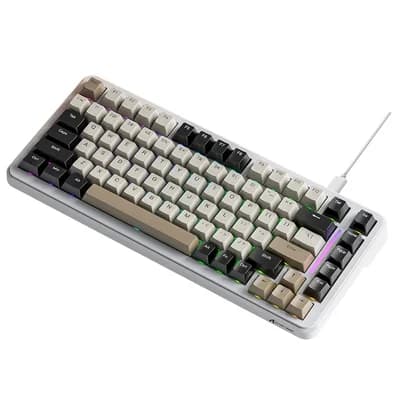 Teclado Mecânico Gamer Attack Shark M86, 75% Compacto, RGB, Cheese White, Branco - AS-M86-CH-WT