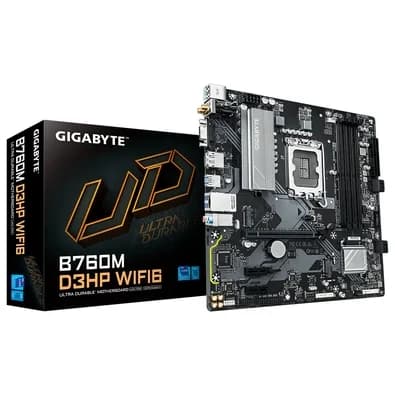 Placa Mãe Gigabyte B760M D3HP WIFI6, Intel, Micro ATX, DDR5, Wi-Fi 6, Bluetooth, Preto - 9MB76M3PW-00-G10