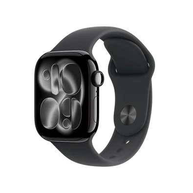 Apple Watch Series 11 GPS, Caixa Preto Brilhante de Alumínio de 42 mm, Pulseira Esportiva Preta, Tamanho M/G - MEQU4AM/A