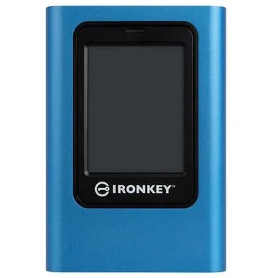 SSD Kingston IronKey Vault Privacy 80, 1920GB, Portátil, USB 3.2 Gen 1, Leitura: 250 MB/s, Gravação: 250 MB/s, Azul - IKVP80ES/1920G