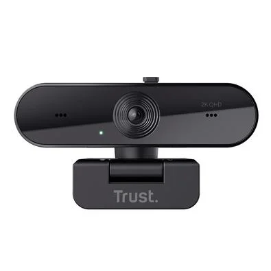 Webcam Trust Taxon 2K QHD, Microfones Duplos, Filtro de Privacidade, USB, Preto - 24732