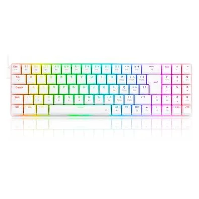 Teclado Mecânico Gamer Redragon Ashe, RGB, Switch Red Branco - K626-KB-W (PT-RED)