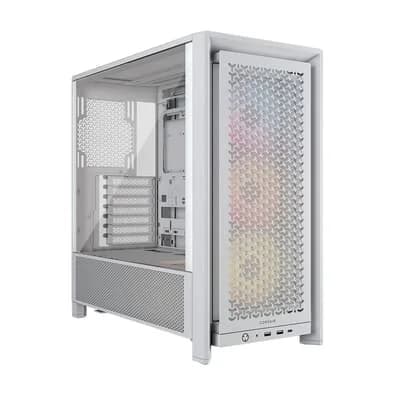 Gabinete Gamer Corsair 4000D RS ARGB, Mid Tower, Lateral em Vidro, com 3x Fans RS ARGB, Branco - CC-9011297-WW