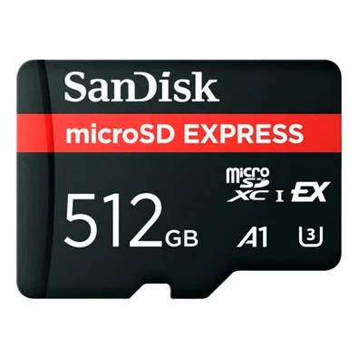 Cartão SanDisk microSD Express, 512GB, Compatível com Nintendo Switch 2, Preto - SDSQXFN-512G-GN4NN