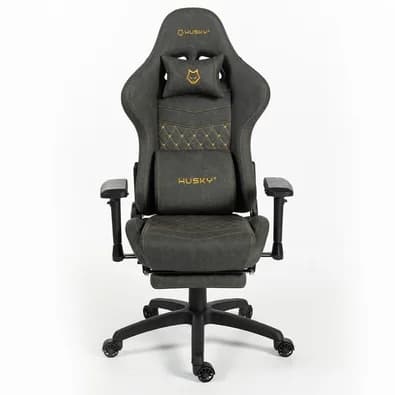 Cadeira Gamer Husky Tempest 4D, Até 145kg, Braços 4D, Almofadas, Reclinável 150º, PU, Descanso para Pés, Cinza - HCG700CZ4D