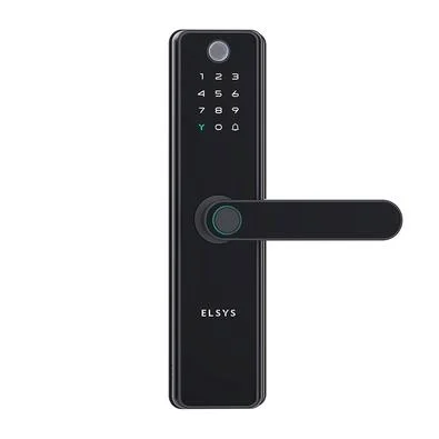 Fechadura Digital de Embutir Elsys, Wi-Fi, Biometria, Câmera, Preto - ESF-DE5100I