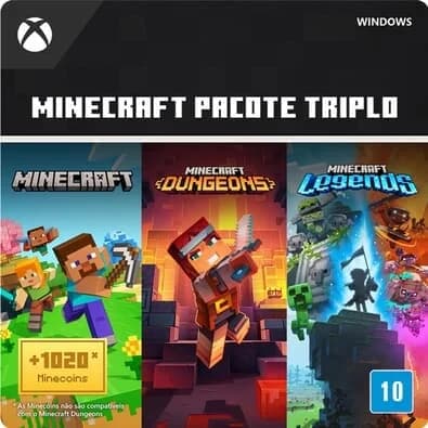 Gift Card Bundle Minecraft: Pacote Triplo - Windows, Digital para Download