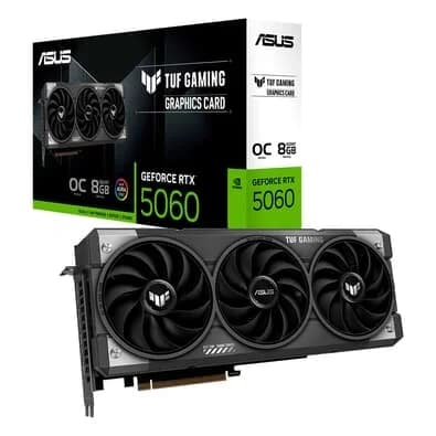 Placa de Vídeo ASUS TUF RTX 5060 O8G GAMING NVIDIA GeForce, 8GB GDDR7, 2677MHz, DLSS 4, Triple Fan, Ray Tracing - TUF-RTX5060-O8G-GAMING