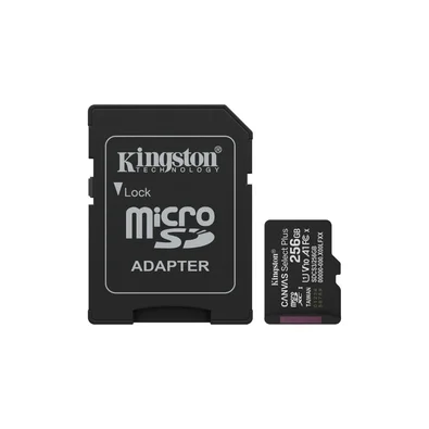 Cartão de Memória Kingston, Canvas Select Plus, microSDXC, 256GB, Gen3 150MB/s, Classe A1 com adaptador - SDCS3/256GB