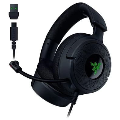 Headset Gamer Razer Kraken V4 X, Drivers 40 mm, Microfone Cardioide, RGB, Preto - RZ04-05180100