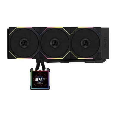 Water Cooler Lian Li Hydroshift II LCD-S 360TL, 360mm, ARGB, Tela LCD Quadrada 3.4 IPS, Controladora, Preto - GHS2LCDS36TFB