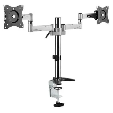 Suporte de Mesa ELG Tipo Torre Multi Articulado para 2x Monitores 15´ Até 27´ - F50D2