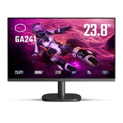 Monitor Gamer Cooler Master 23.8", FHD, 100Hz, 1ms, VA, HDMI e VGA, HDR, Adaptive Sync, Preto - GA241