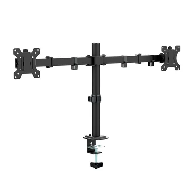 Suporte de Mesa Articulado para 2 Monitores de 13" a 32" Ergofirst, Ajuste de Inclinação, Altura e Giro, Preto - G01-C024