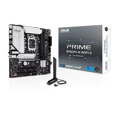Placa-Mãe ASUS PRIME B760M-A WIFI II, Intel LGA 1700, mATX, DDR5, PCIe 5, Wi-fi 6E, Preto - 90MB1NF0-M0EAY0