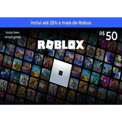Gift Card Roblox R$50, Cartão Presente Digital