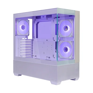 Gabinete Gamer Cooler Master Elite 690 Wood, Mid Tower, ATX, Lateral e Frontal em Vidro, 3x FAN ARGB, Branco e Madeira - E690-WHNN-S00