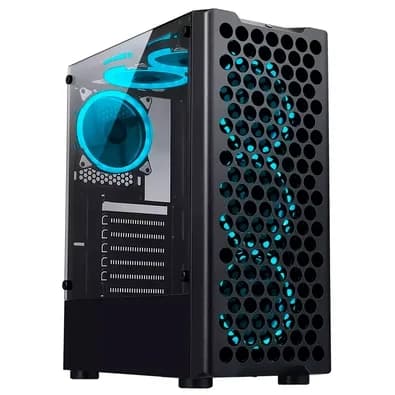 Gabinete Gamer Rise Mode X5 Glass, RGB, Lateral em Vidro Fumê, Sem FANs, Preto - RM-X5-05-FB