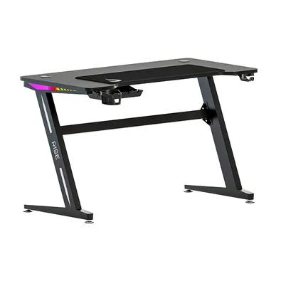 Mesa Gamer RGB Rise Mode Desk 08, Suporte para Copos, Suporte para Headset, Preto - RM-TB-08-BK
