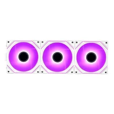 Kit Com 3 Ventoinhas Rise Mode Magneto Pro, 120mm, Led ARGB, Branco - RM-MAPRO-ARGB-W