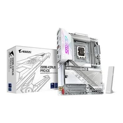 Placa-Mãe Gigabyte Z890 AORUS PRO ICE, Intel, ATX, DDR5, RGB, Wi-Fi 7, Bluetooth, Branco- Z890 AORUS PRO ICE