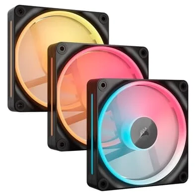 Kit com 3 Ventoinhas Corsair LX-R RGB Series, iCUE LINK LX120-R RGB, 120mm, Preto- CO-9051050-WW