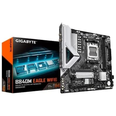 Placa Mãe Gigabyte B840M EAGLE WIFI6, AMD AM5, Micro ATX, DDR5, RGB, Wi-Fi 6, Bluetooth, Preto - B84MELW-00
