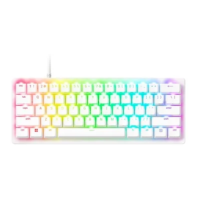 Teclado Óptico Gamer Razer Huntsman V3 Pro Mini, 60%, Switches Ópticos Analógico, Rapid Trigger, Layout US, Branco - RZ03-04991800