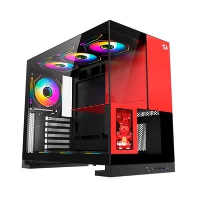 Gabinete Gamer Redragon Eternal Pro, Mid Tower, ARGB, ATX, Lateral em Vidro, Preto e Vermelho - CA-613BR