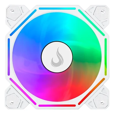 Ventoinha Rise Mode Hex Turbine PWM Reverse, 120mm, ARGB, Branco - RM-H-ARGB-TOR-W-RV