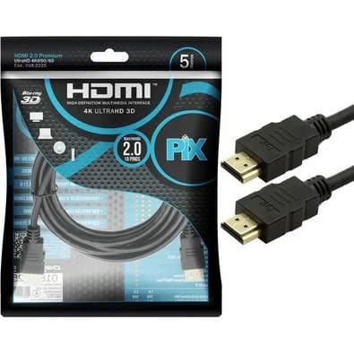 Cabo HDMI 2.0 4K PIX, 5 Metros, 19 Pinos - 018-2225