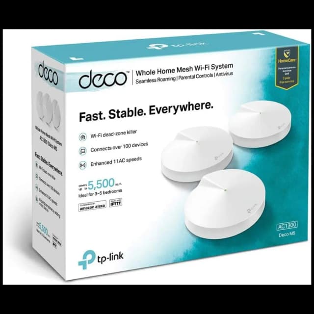 TP-Link Deco M5 Kit Roteador Wi-Fi Mesh Gigabit Dual-Band AC1300 - 3 Unidades