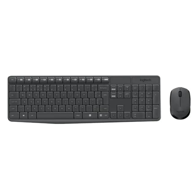 Combo Teclado e Mouse sem Fio Logitech MK235 Cinza ABNT2