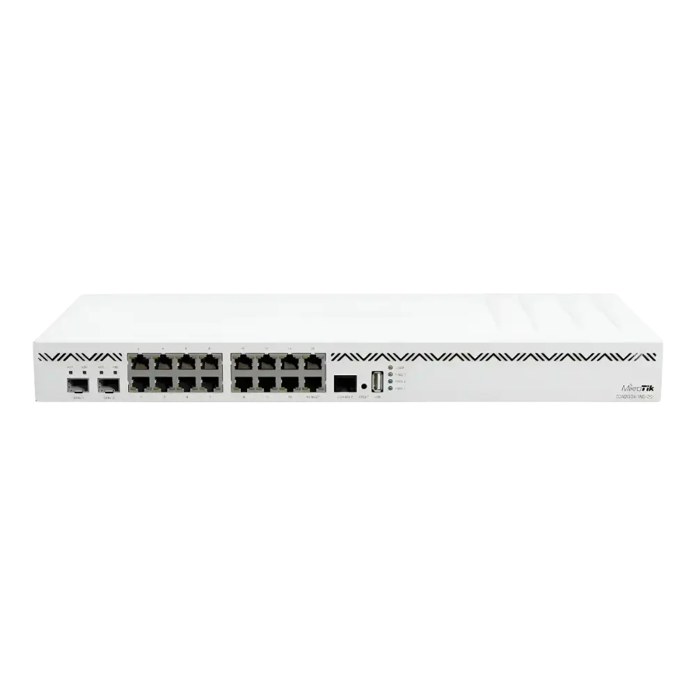 Roteador MikroTik Cloud Core Router CCR2004-16G-2S+, 16 Portas Gigabit, 2 Portas SFP+, Montável em Rack, Branco - CCR2004-16G-2S+