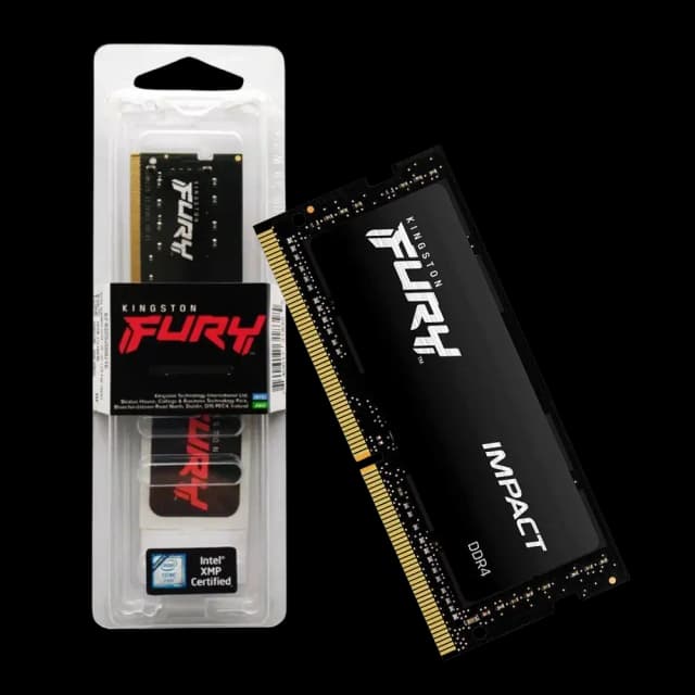 Memória Kingston FURY Impact 16GB (1x16GB) DDR4 3200MT/s CL20 SODIMM Black PnP - KF432S20IB/16