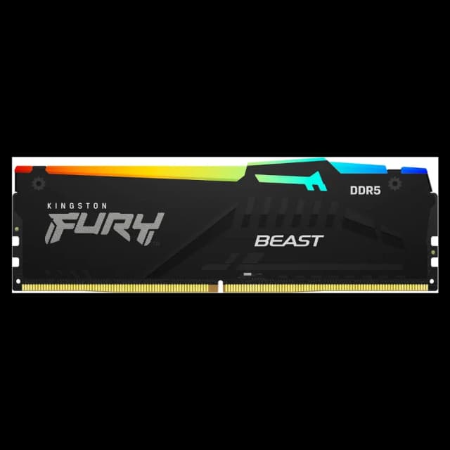Memória RAM Kingston FURY Beast RGB 16GB (1x16GB) DDR5 5600MT/s CL40 DIMM Black XMP