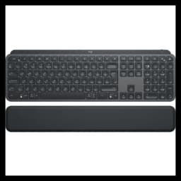 Teclado Logitech MX Keys Plus Advanced Wireless Illuminated Keyboard com apoio de palma, US International, Graphite