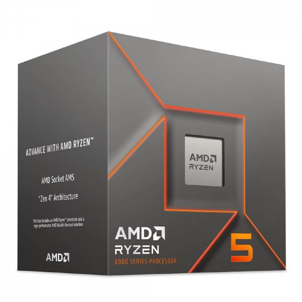 Processador AMD Ryzen 5 8400F AM5 4.2Ghz 6 Cores 12 Threads 22MB S/ Vídeo C/ Cooler