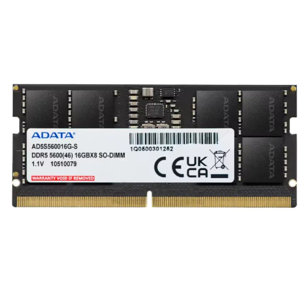 Memória RAM ADATA 16GB DDR5 5600MHz SO-DIMM para notebook